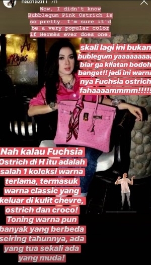 Klarifikasi Aisyahrani soal tas palsu Syahrini. [Instagram]