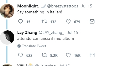 Lay via Twitter @LAY_zhang_