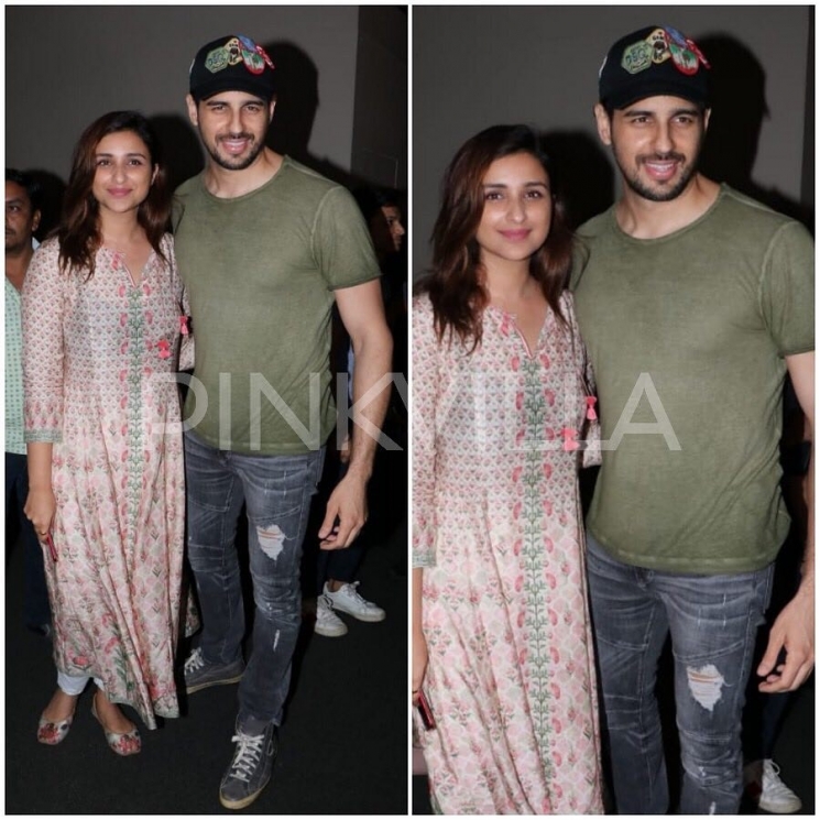 Sidharth Malhotra dan Parineeti Chopra di pemutaran perdana film Dhadak from Instagram @pinkvilla