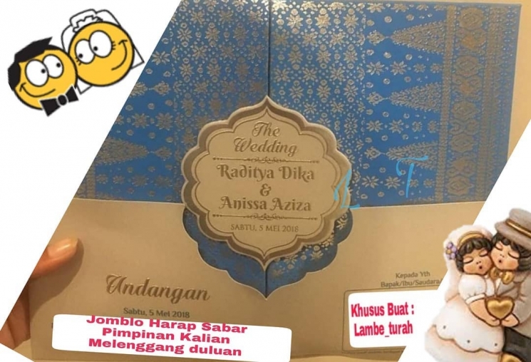 Undangan pernikahan Raditya Dika dan Anissa Aziza/ Instagram @lambe_turah
