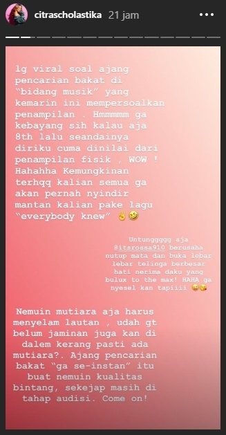 Komentar Citra Scholastika/ Instagram @citrascholasatika