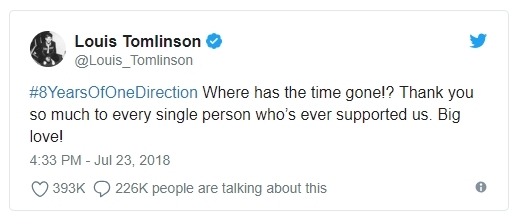 Twit anggota One Direction