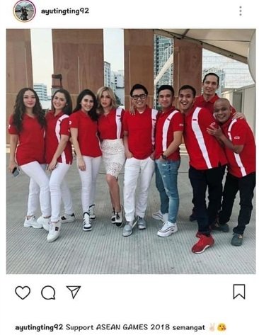 Ayu Ting Ting salah tulis Asian Games 2018. [Instagram]