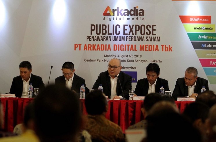 Public Expose Rencana IPO Arkadia Digital Media di Hotel Century Park, Jakarta, Senin (6/8/2018). (Dok. Arkadia Digital Media)