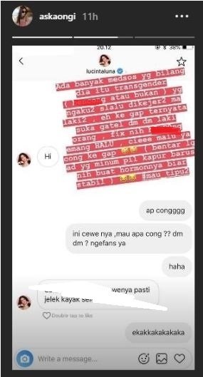 Screenshot InstaStory Aska Ongi. (Instagram/@askaongi)