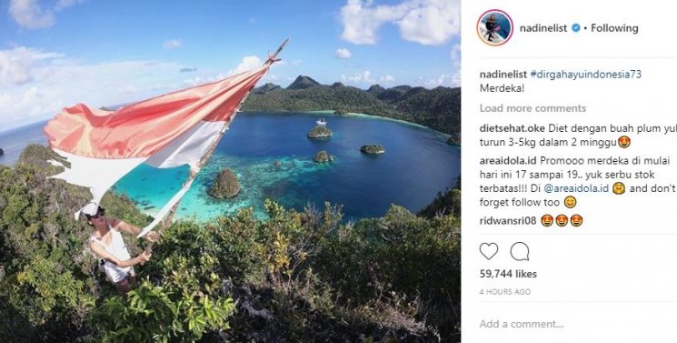 Nadine Chandrawinata. (Instagram/@nadinelist)