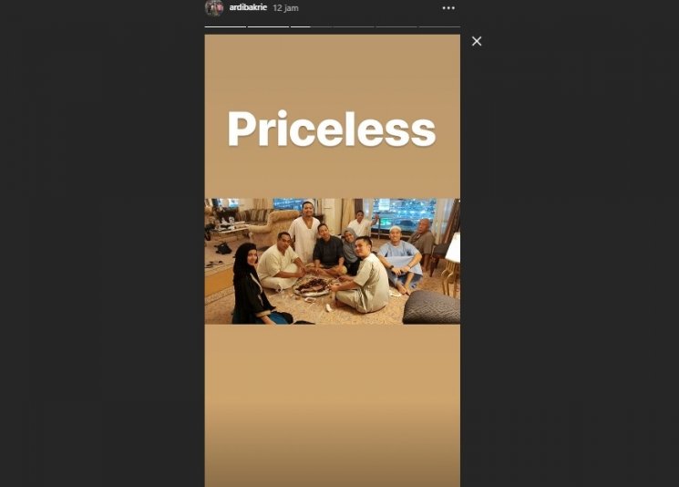 Postingan Instagram Story Ardi Bakrie. (capture Instagram)