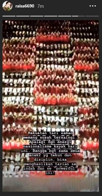 Screenshot Raisa Andriana. (Instagram/@raisa6690)