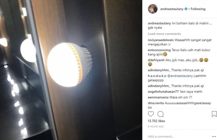 Screenshot postingan Instagram Andre Taulany. (Instagram/@andreastaulany)