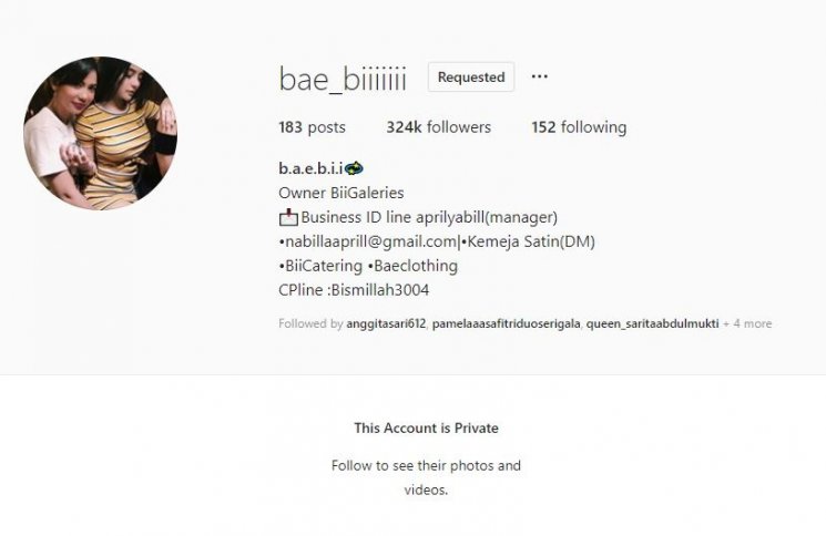 Screenshot akun Instagram Nabilla Aprillya. (Instagram/bae_biiiiiii)