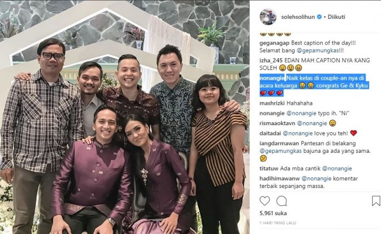 Komentar Angie Ang. (Instagram/@solehsolihun)