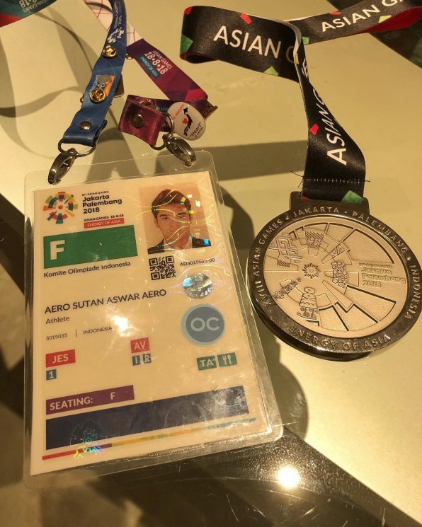 Medali perak Aero Aswar. (Instagram/@aeroaswar)
