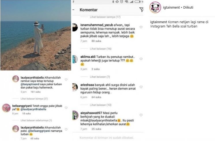 Balasan Laudya Cynthia Bella. (Instagram/@Igtainment)