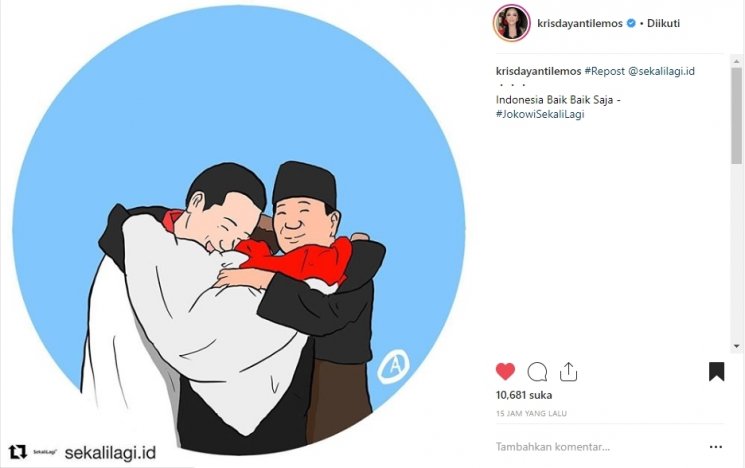 Euforia seleb Indonesia. (Instagram/@krisdayantilemos)