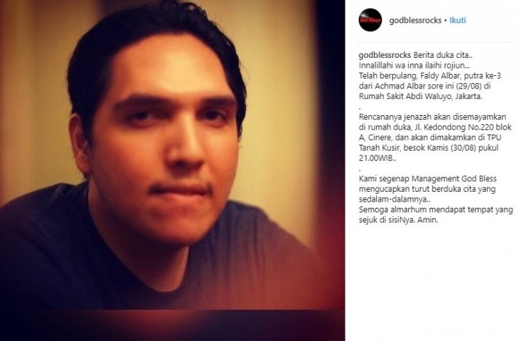 Kabar duka Fadly Albar meninggal dunia. (Instagram/@godblessrocks)