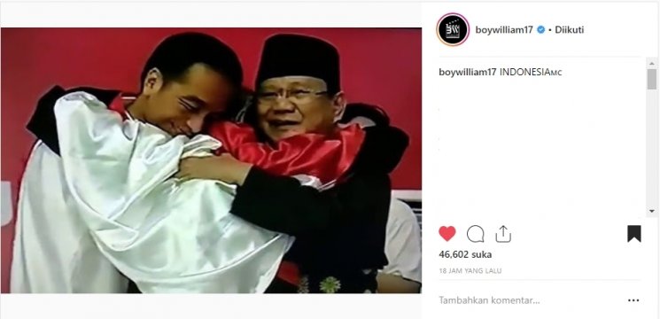 Euforia seleb Indonesia. (Instagram/@boywilliam17)