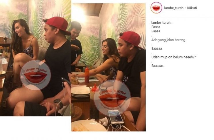 Foto Billy Syahputra makan bareng bule cantik yang beredar di media sosial. (Instagram/@lambe_turah)
