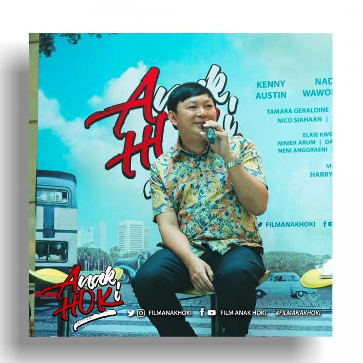 Adik Ahok, Harry Tjahaja Purnama saaat press conference film Anak Hoki. (Instagram/@filmanakhoki)