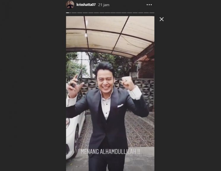 Postingan Instagram Story Kriss Hatta. (Instagram/@risshatta07)