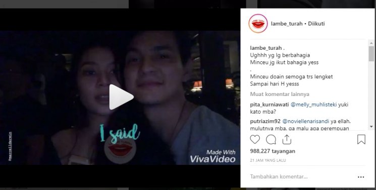 Marcell Darwin dan Alyssa Bilver (Instagram/@lambe_turah)