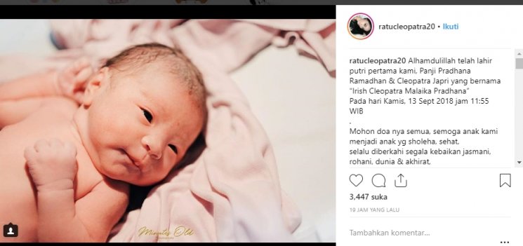 Anak Cleo eks JKT48 (Instagram/@ratucleopatra20)