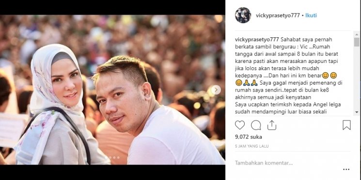 Vicky Prasetyo sampaikan salam perpisahan kepada Angel Lelga. (Instagram/@vickyprasetyo777)