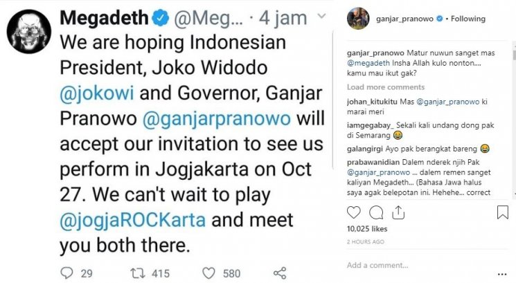 Ganjar Pranowo Lunasi Undangan Megadeth - 2