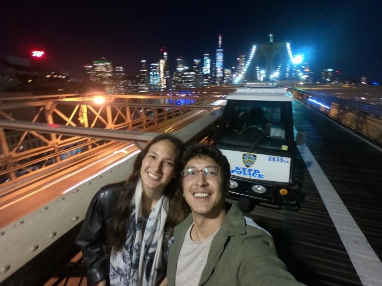 Nadine Chandrawinata dan Dimas Anggara di New York (Instagram/@dimsanggara)