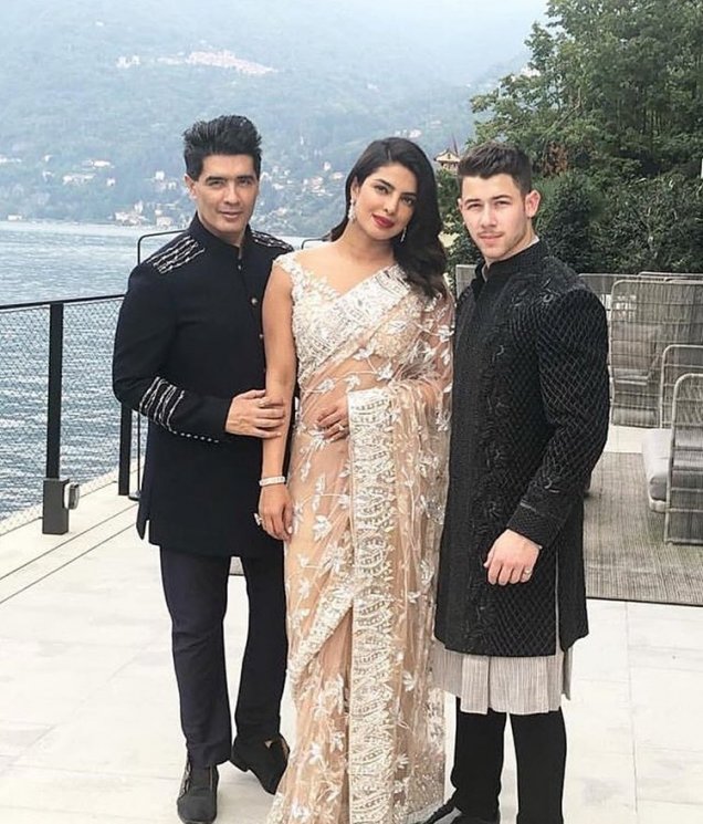 Priyanka Chopra, Nick Jonas dan Manish Malhotra (Instagram/@fillumwaali)