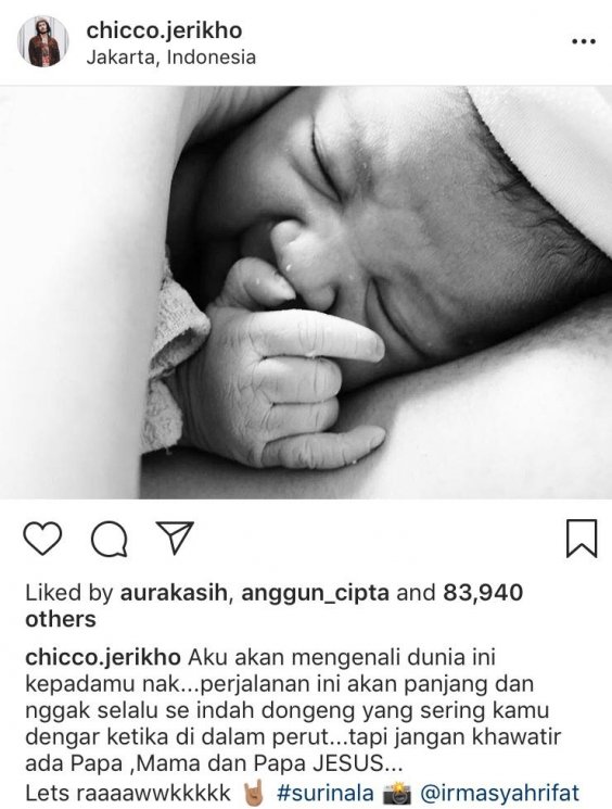 Surinala Carolina Jarumilind. (Instagram/@chicco.jerikho)