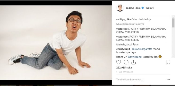Raditya Dika calon hot daddy (Instagram/@raditya_dika)
