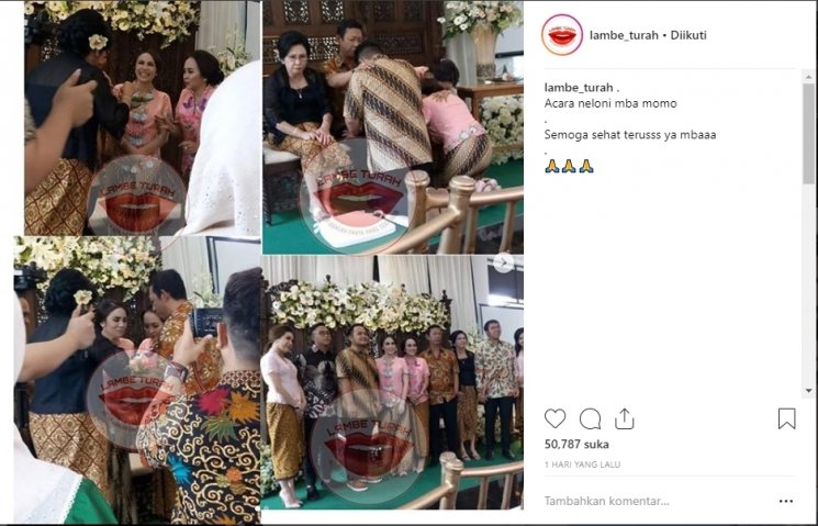 Acara tiga bulan kehamilan Momo eks Geisha. (Instagram/@lambe_turah)