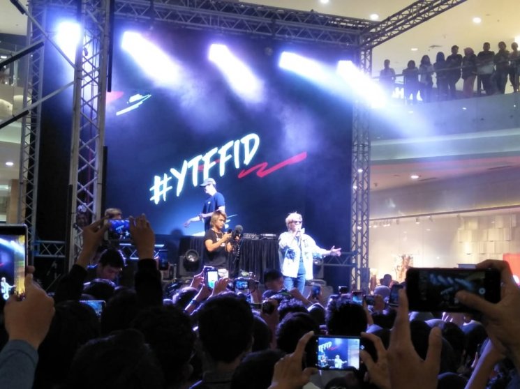 Atta Halilintar dalam acara YouTube FanFest 2018 di Yogyakarta. (Matamata.com/Uni Irmagani)
