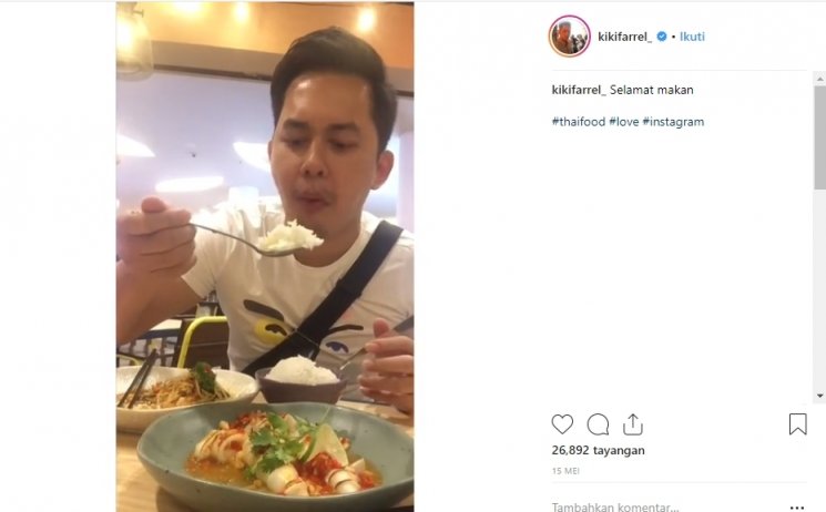 Gaya Makan Kiki Farel. (Instagram/@kikifarrel_)
