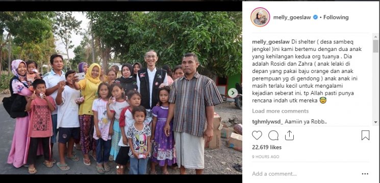 Melly Goeslaw dan Anto Hoed di Lombok (Instagram/@melly_goeslaw)