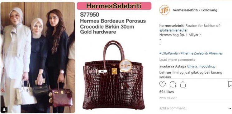 Olla Ramlan. (Instagram/@hermesselebriti)