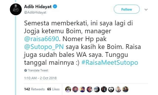 Adib Hidayat bantu Sutopo. (Twitter/@adibhidayat)