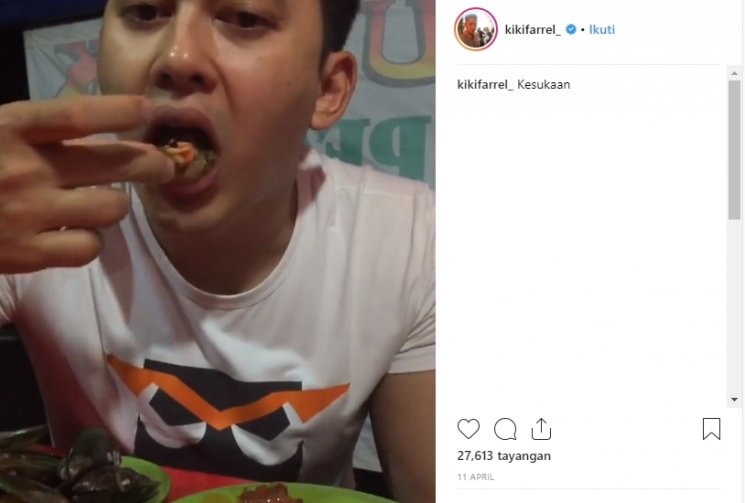 Gaya Makan Kiki Farel. (Instagram/@kikifarrel_)