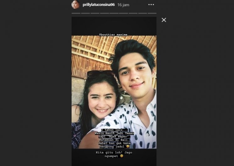 Foto Prilly Latuconsina dan Maxime Bouttier liburan di Bali. (Capture Instagram Story @prillylatuconsina96)