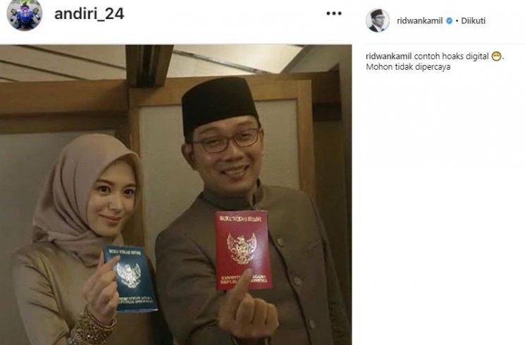Editan foto Ridwan Kamil dan Ayana Jihye Moon karya netizen. (Instagram/@ridwankamil).