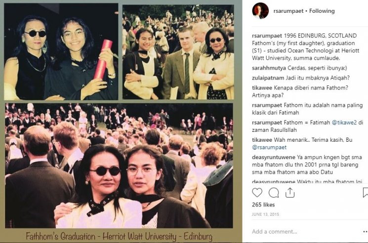 Ratna Sarumpaet saat menghadiri wisuda putri pertamanya. (Instagram/@rsarumpaet)