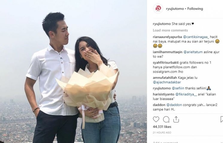 Ryuji Utomo dan Shabrina Ayu. (Instagram/@ryujiutomo)