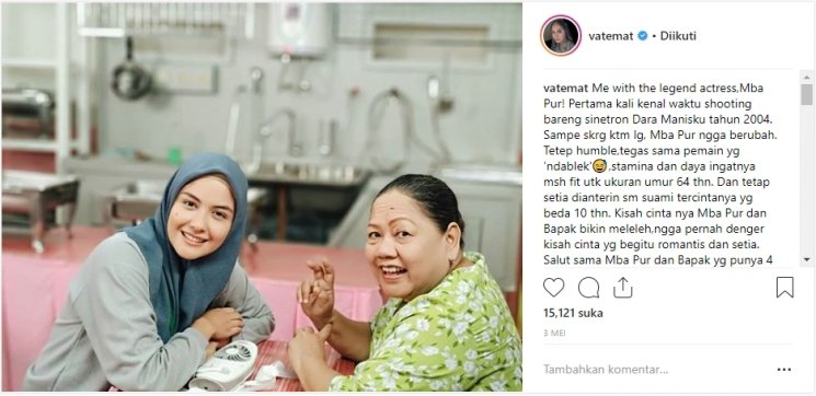 Revalina S. Temat dan Mbak Pur. (Instagram/@vatemat)