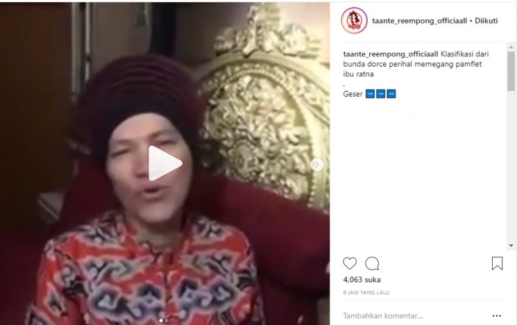 Dorce Gamalama. (Instagram/@taante_reempong_officiaall)