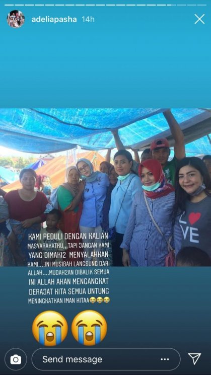 Adelia Pasha di Palu (Instagram/@adeliapasha)