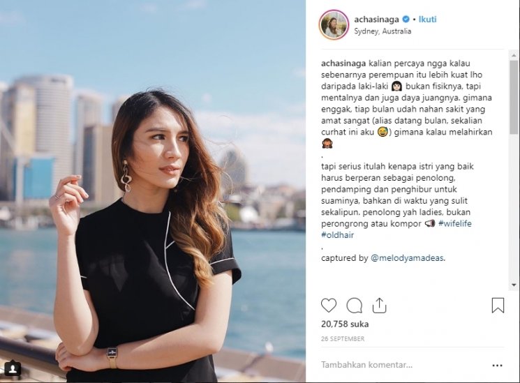 Acha Sinaga. (Instagram/@achasinaga)