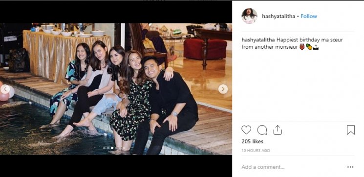 ulang tahun Pevita Pearce (Instagram/@hashyatalitha)