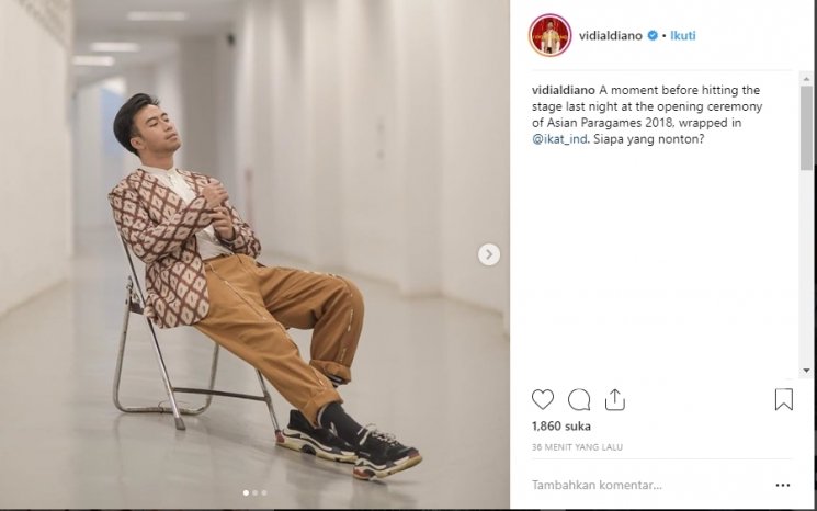 Gaya Vidi Aldiano. (Instagram/@vidialdiano)