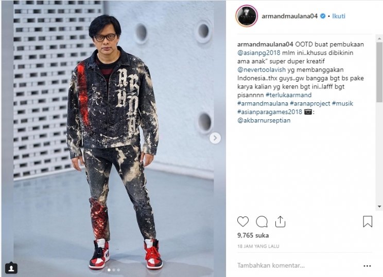 Gaya Armand Maulana. (Instagram/@armandmaulana04)