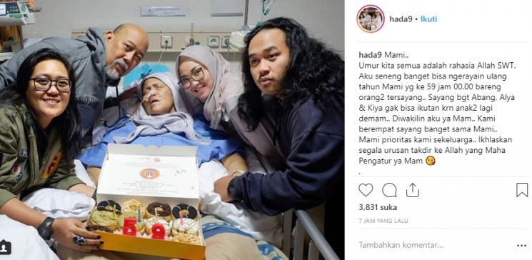 Ulang tahun Istri Indro Warkop di Rumah Sakit (Instagram/@hada9)